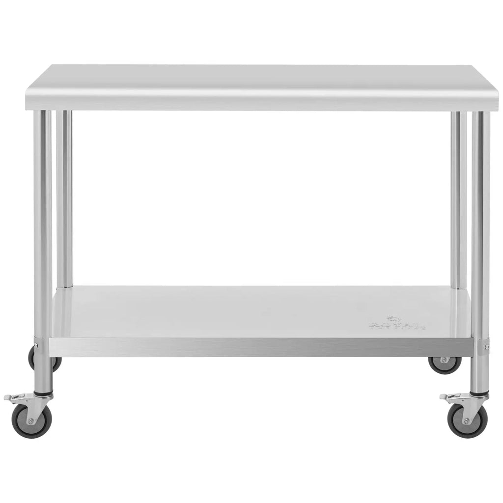 Tavolo da lavoro professionale da cucina Premium 60 x 120 cm 158 kg acciaio inox 14_0010019