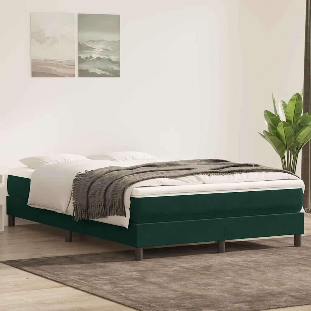 Giroletto a Molle senza Materasso Verde Scuro 140x210cm Velluto