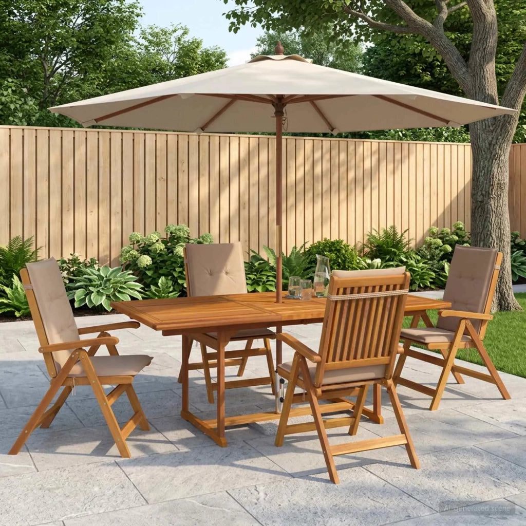 Set da pranzo da giardino 5 pezzi Naturale 3434520