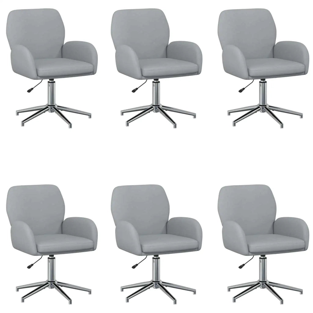 Sedie da scrivania girevoli 6 pz 54 x 58 x 90 cm Grigio Chiaro 3428311