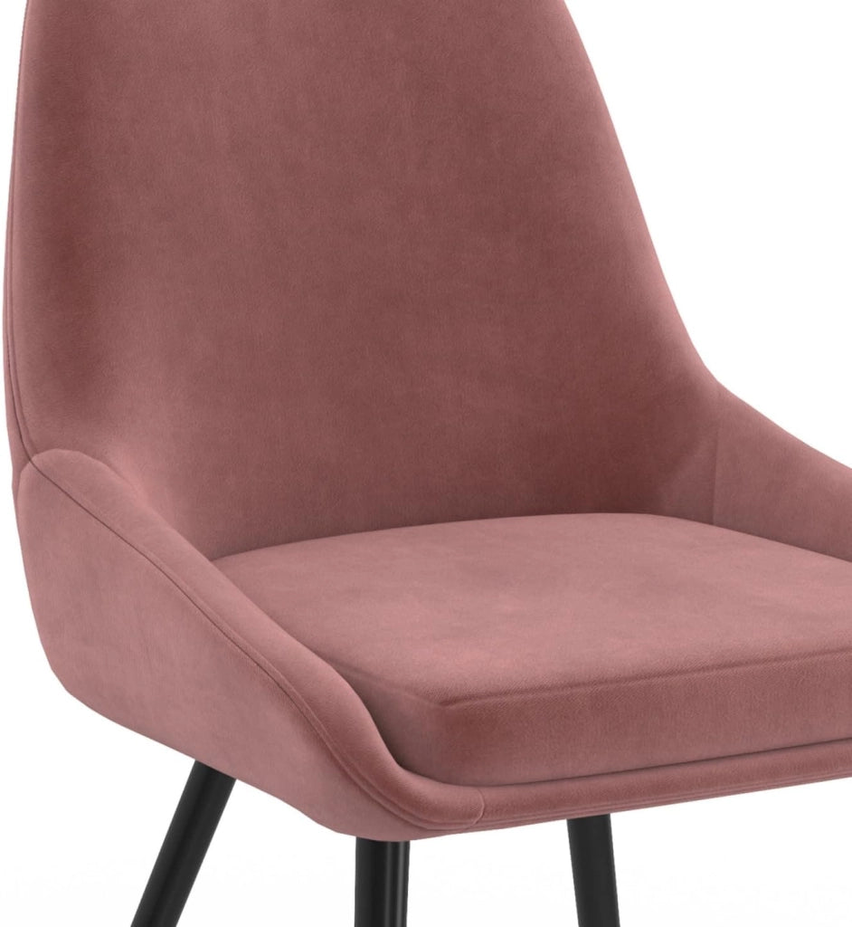 Set di 4 sedie THALYA in velluto misto crema, grigio chiaro, grigio scuro e rosa con braccioli