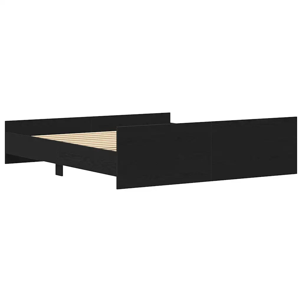 vidaXL Struttura letto senza materasso in rovere nero 180x200 cm in legno composito