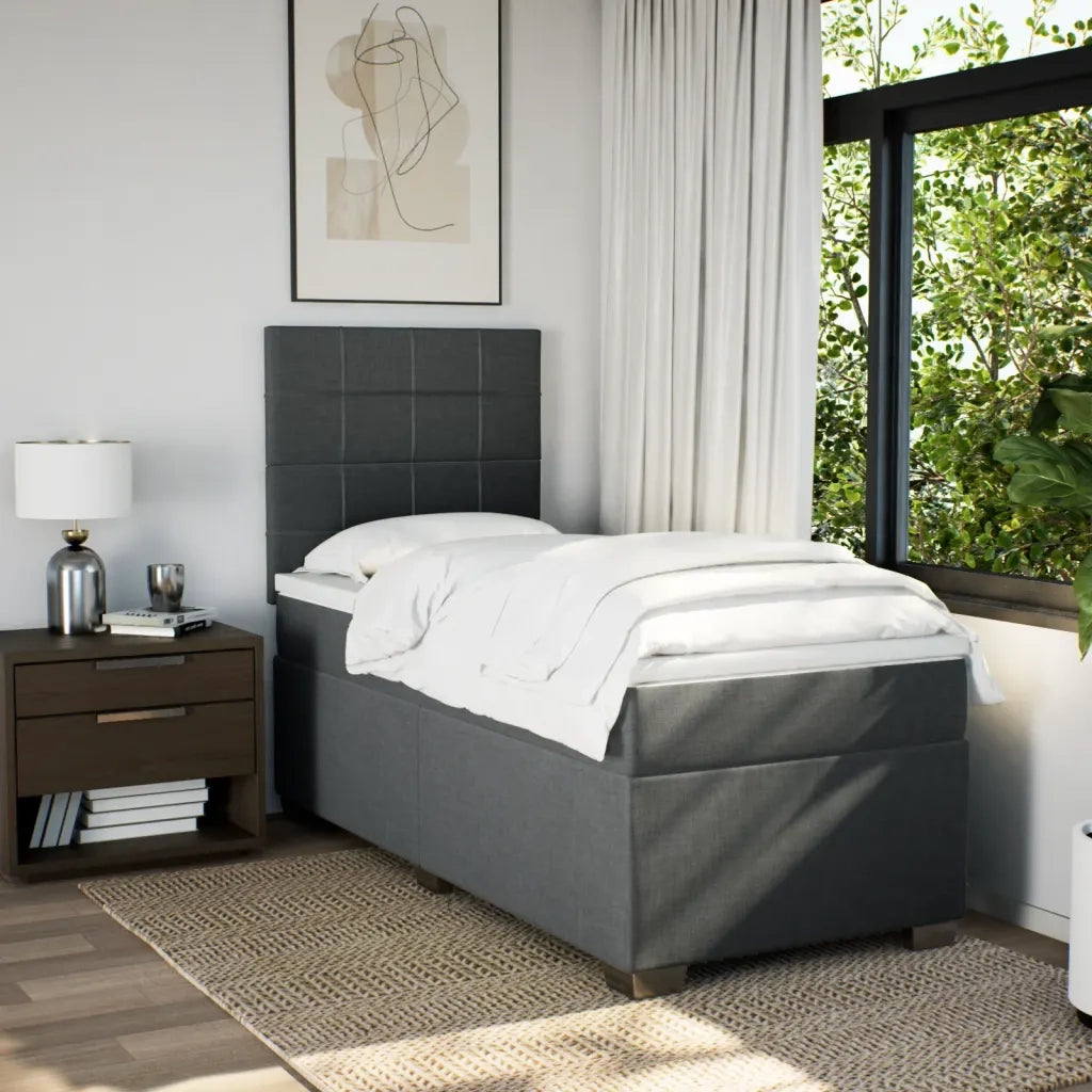 Giroletto a Molle con Materasso Grigio Scuro 80x200 cm Tessuto 3290316