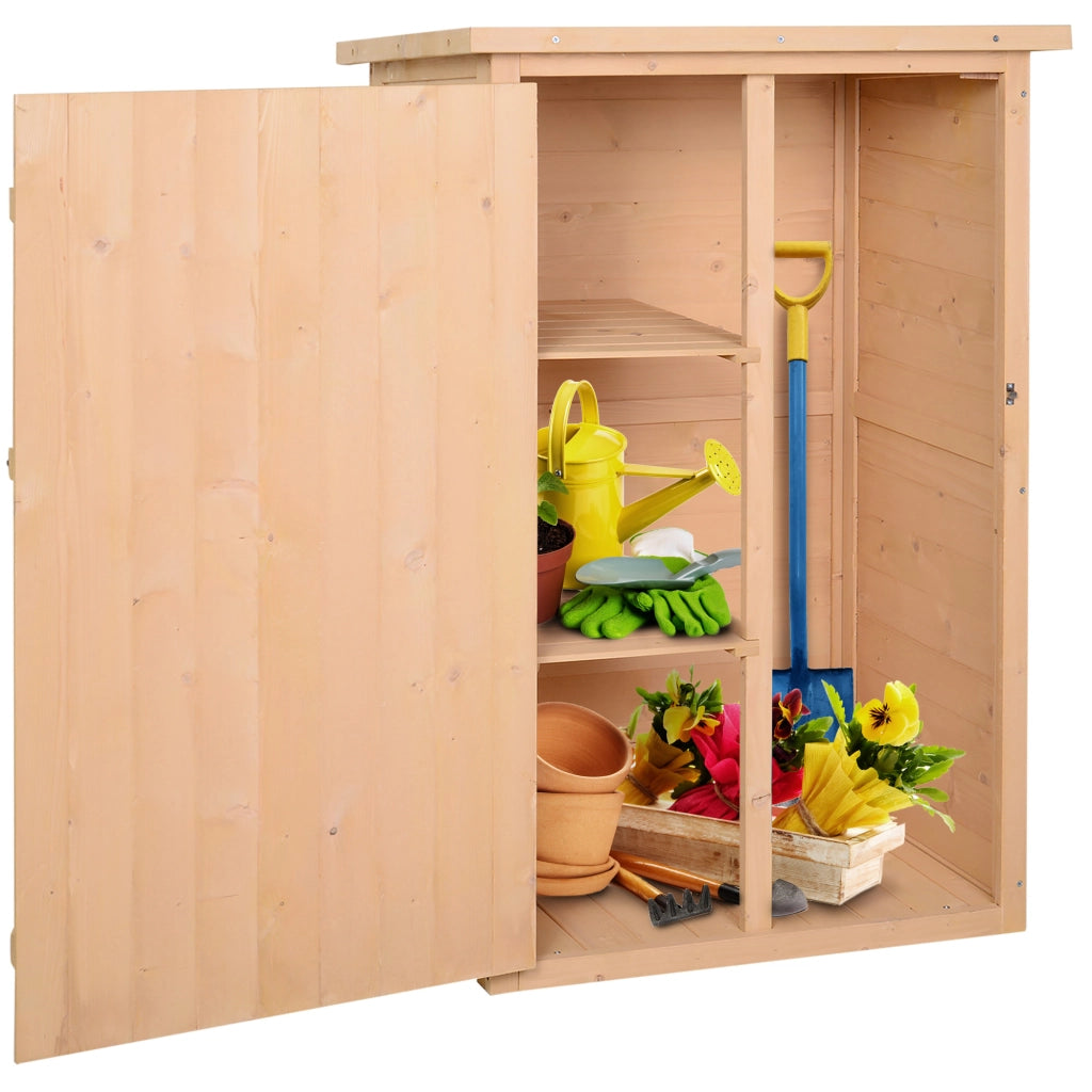 Armadio da giardino in legno per esterno con 2 ripiani ¨C zephmum ¨C 75x56x115cm
