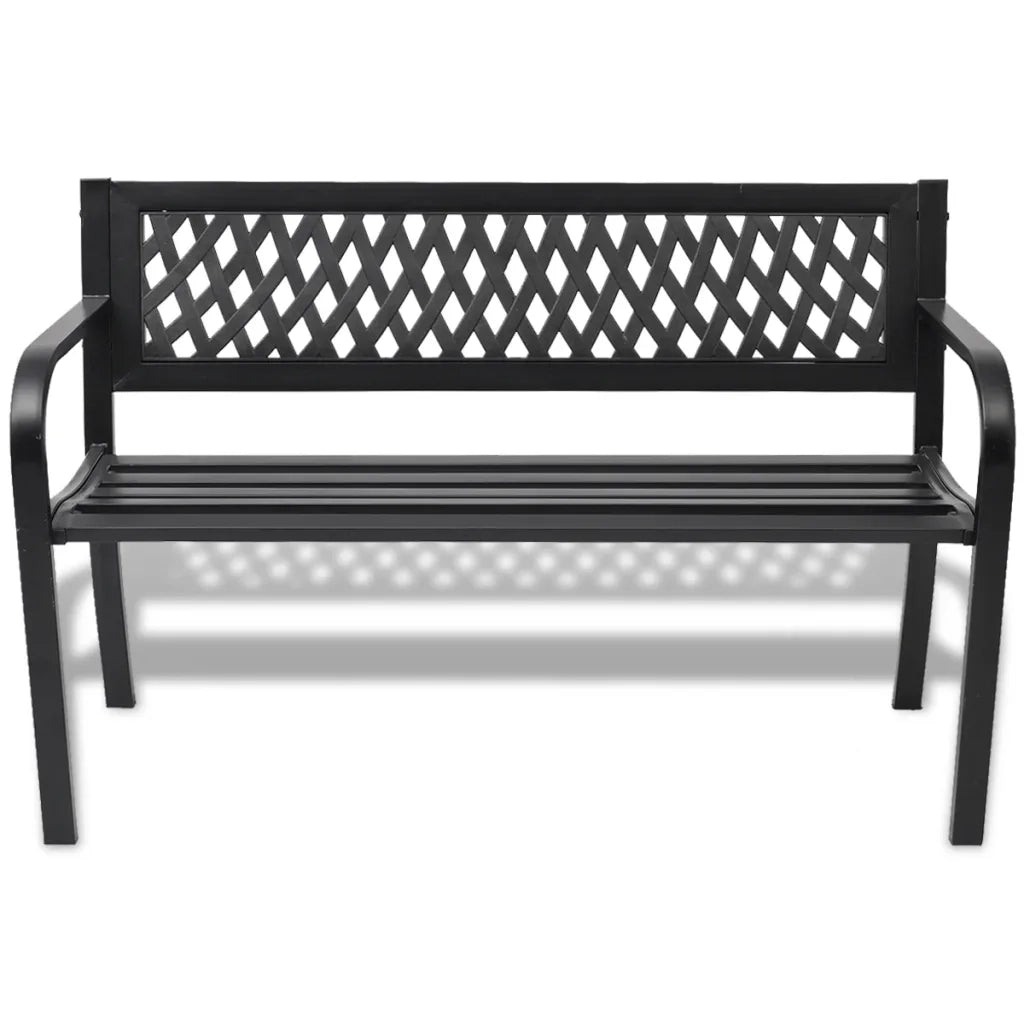 Panchina da Giardino | Panca da Giardino 118 cm in Acciaio Nera