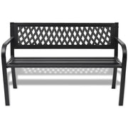 Panchina da Giardino | Panca da Giardino 118 cm in Acciaio Nera