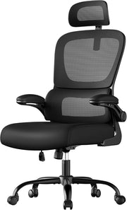 SONGMICS Sedia Ergonomica da Ufficio, Sedia Computer, Tessuto Rete a Doppio Strato, Braccioli Sollevabili, Supporto Lombare Adattabile, Poggiatesta Regolabile, per Studio, Nero Inchiostro OBN041B01