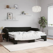 Divano Letto con Letto Estraibile-Sofa Letto-Daybed Nero 80x200 cm in Velluto 759937