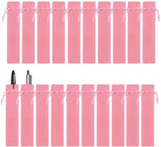 Set di pennelli in flanella da 20 pezzi con cordino, asta per pennelli, custodia per pennelli, matite e pennarelli (rosa)