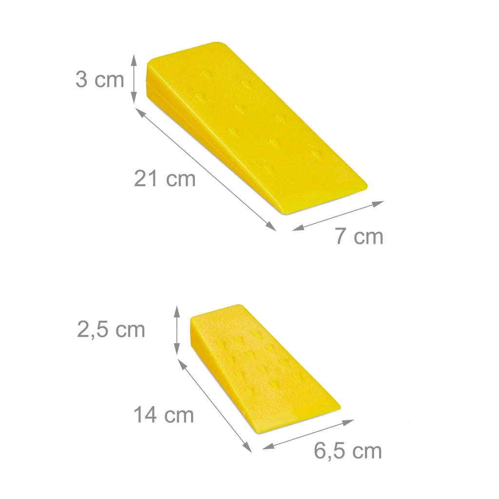 Set di 4 cunei d'abbattimento in plastica robusta per taglio preciso 25 x 8 x 8 cm in plastica gialla 13_0014074