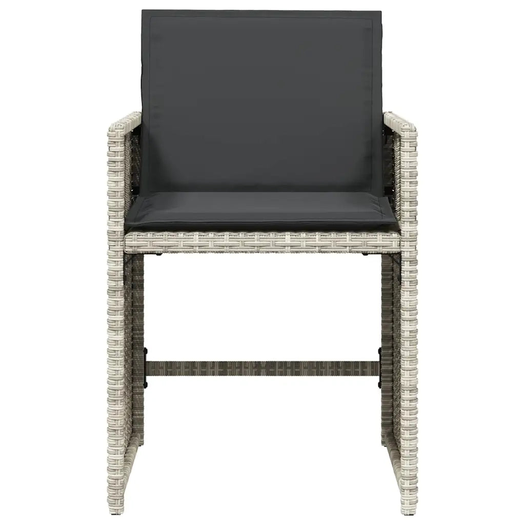 Sedie da Giardino con Cuscini 4 pz | Sedie da Esterno Grigio Chiaro in Polyrattan
