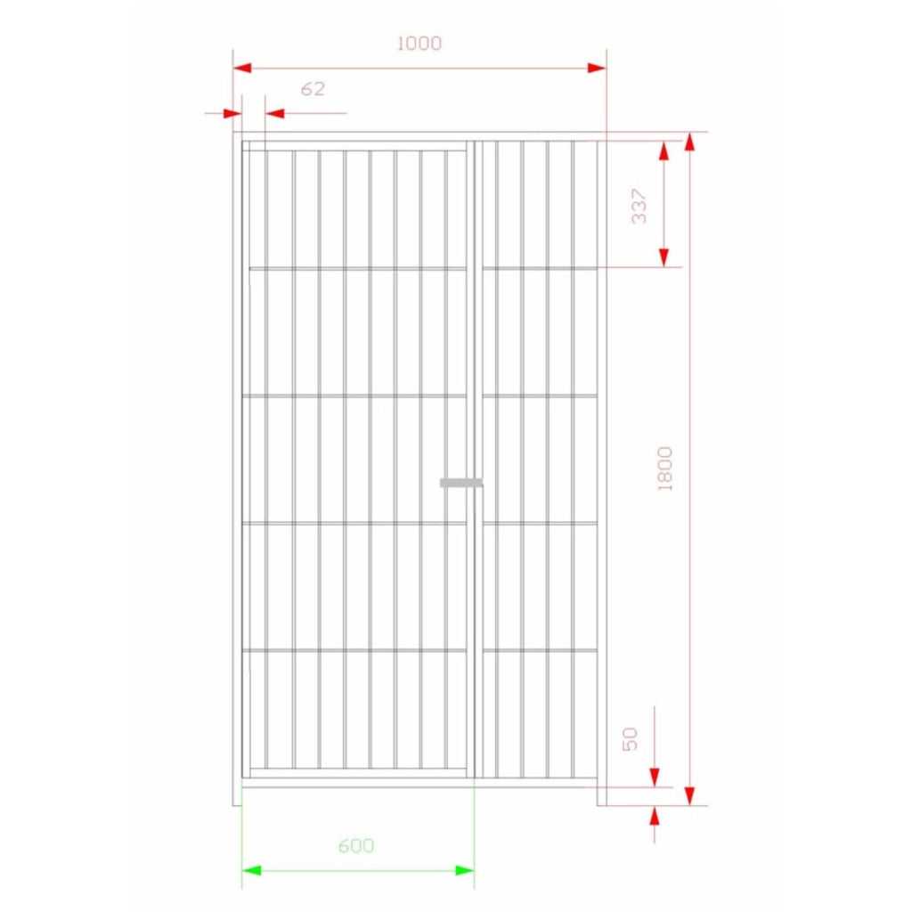 Box per cani in rete predisposto alla copertura zincato a caldo da 300x200x altezza 180 cm