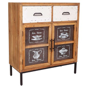 Mobile da ingresso in legno e metallo marrone 80x36,5x91h
