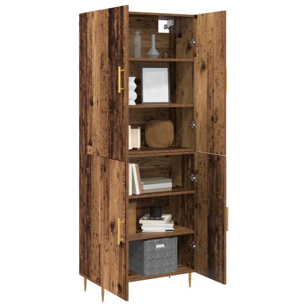 Credenza | Madia | Buffet da pranzo | Armadio da pranzo Legno vecchio 69,5 x 34 x 180 cm Legno multistrato