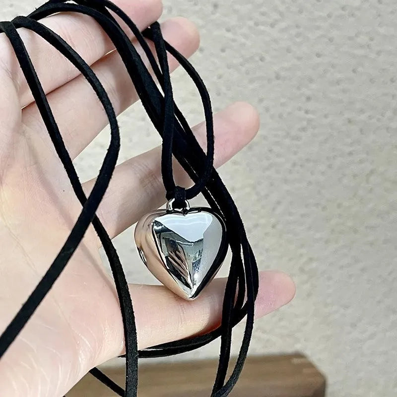 Collana a cuore con perline fatta a mano: catena lunga con ciondolo, regalo di compleanno