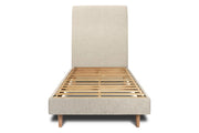 Letto 90x190 cm con testata imbottita - Tessuto Tela opaca