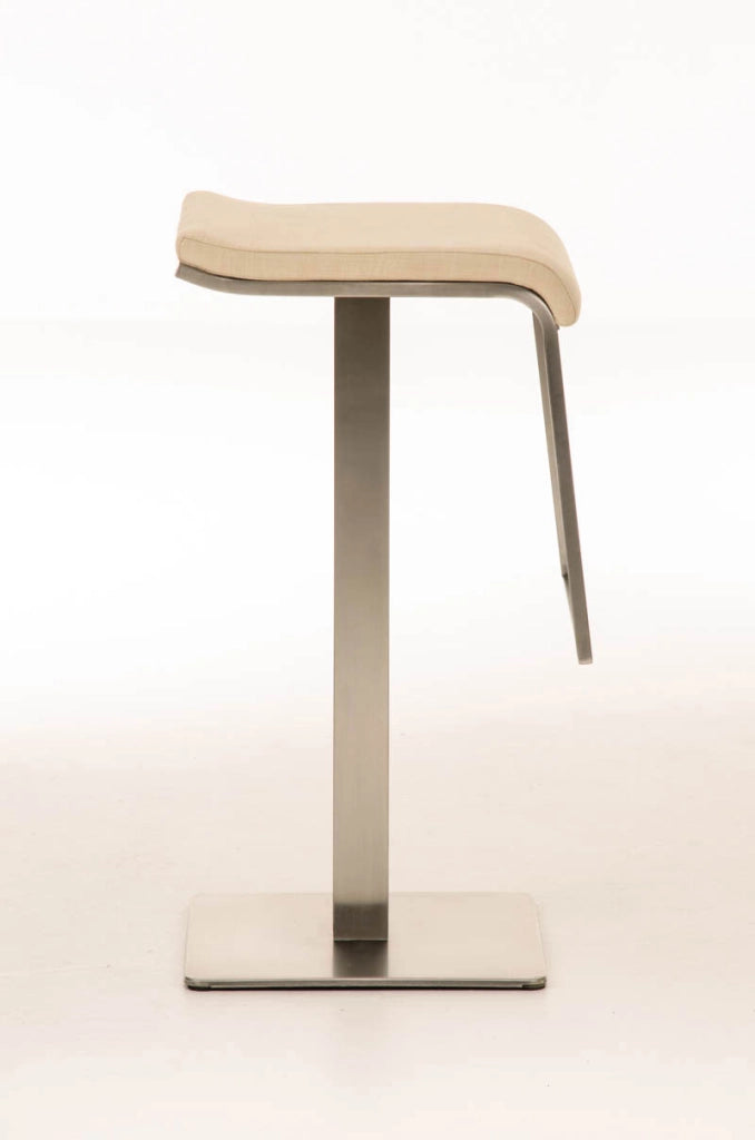 Sgabello Bar Lameng In Tessuto E Acciaio Inox crema