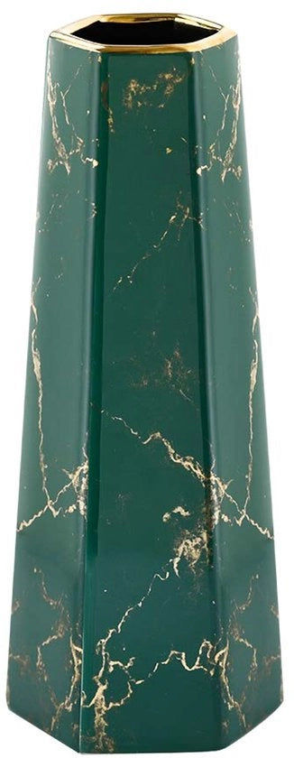 Vaso di Cermica in Marmo Verde e Oro da 30cm per Vasi di Fiori Decorazione