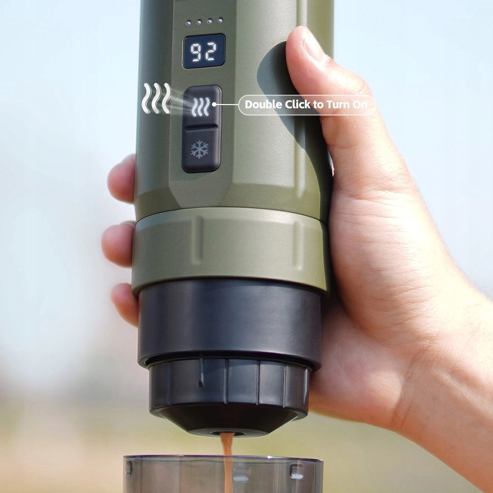 Macchina da Caffè Portatile HiBREW H4C Explorer 120W 7500mAh; Capsule e Caffè Macinato; Verde Militare