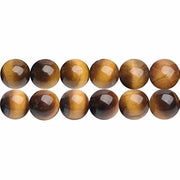 Tigreoggetti naturali marroni rotondi 8 mm per collane, orecchini, gioielli fai da te, filo 38 cm, circa 46 pezzi