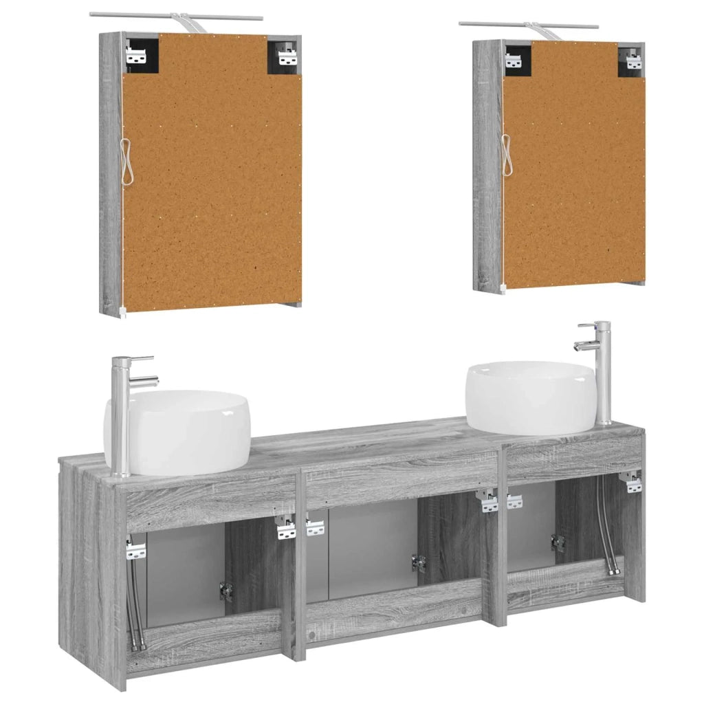 Set di Armadi da Bagno 5 pcs Sonoma grigio Legno ingegnerizzato 3406516