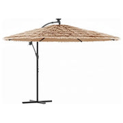 Ombrello | Parasolne Giardino LED e Palo in Acciaio Marrone 246x246x230cm