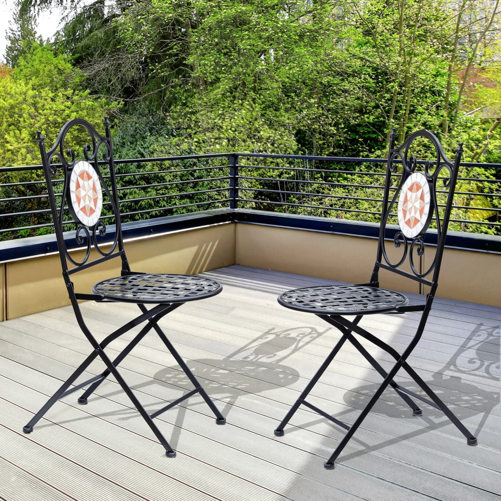 Sedia da giardino pieghevole ¨C Zephmum ¨C Nero 50x40x94,5 cm