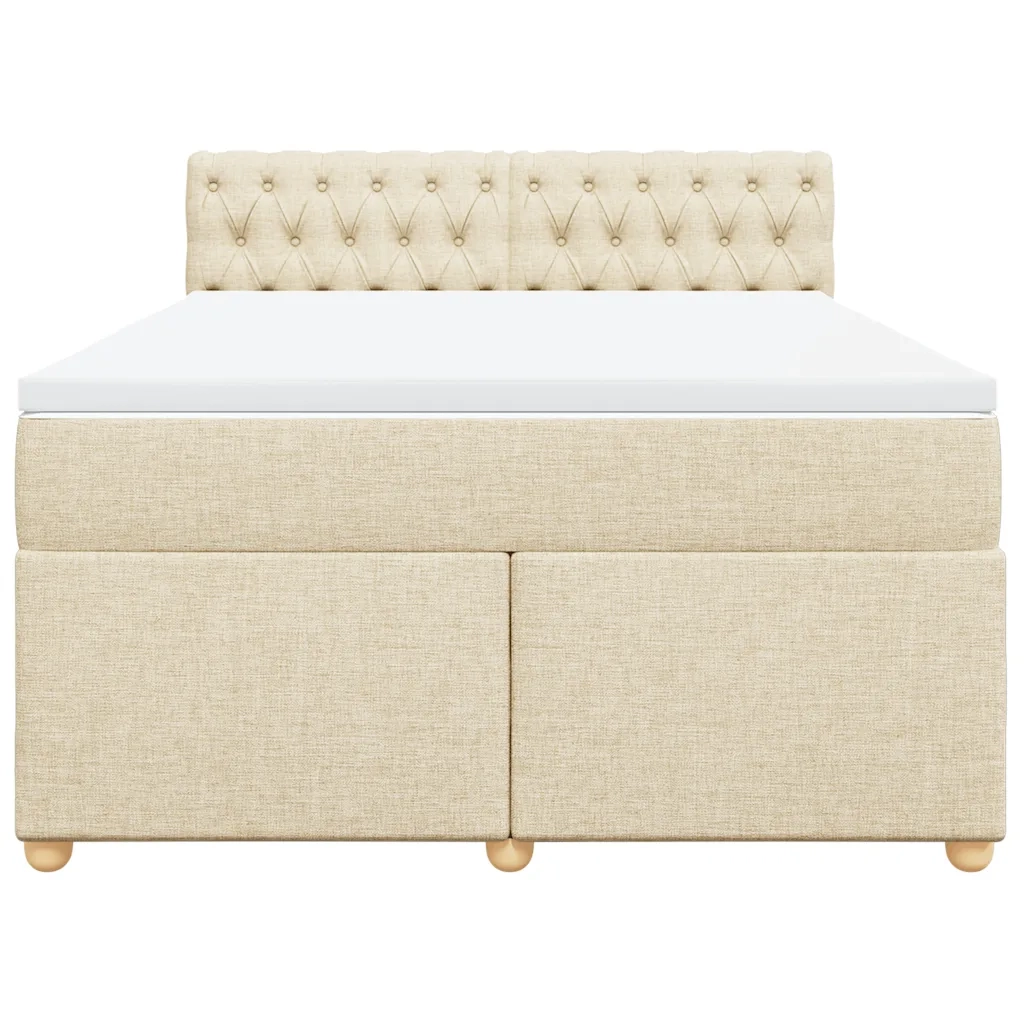 Giroletto a Molle con Materasso Crema 140x19 cm in Tessuto 3286687