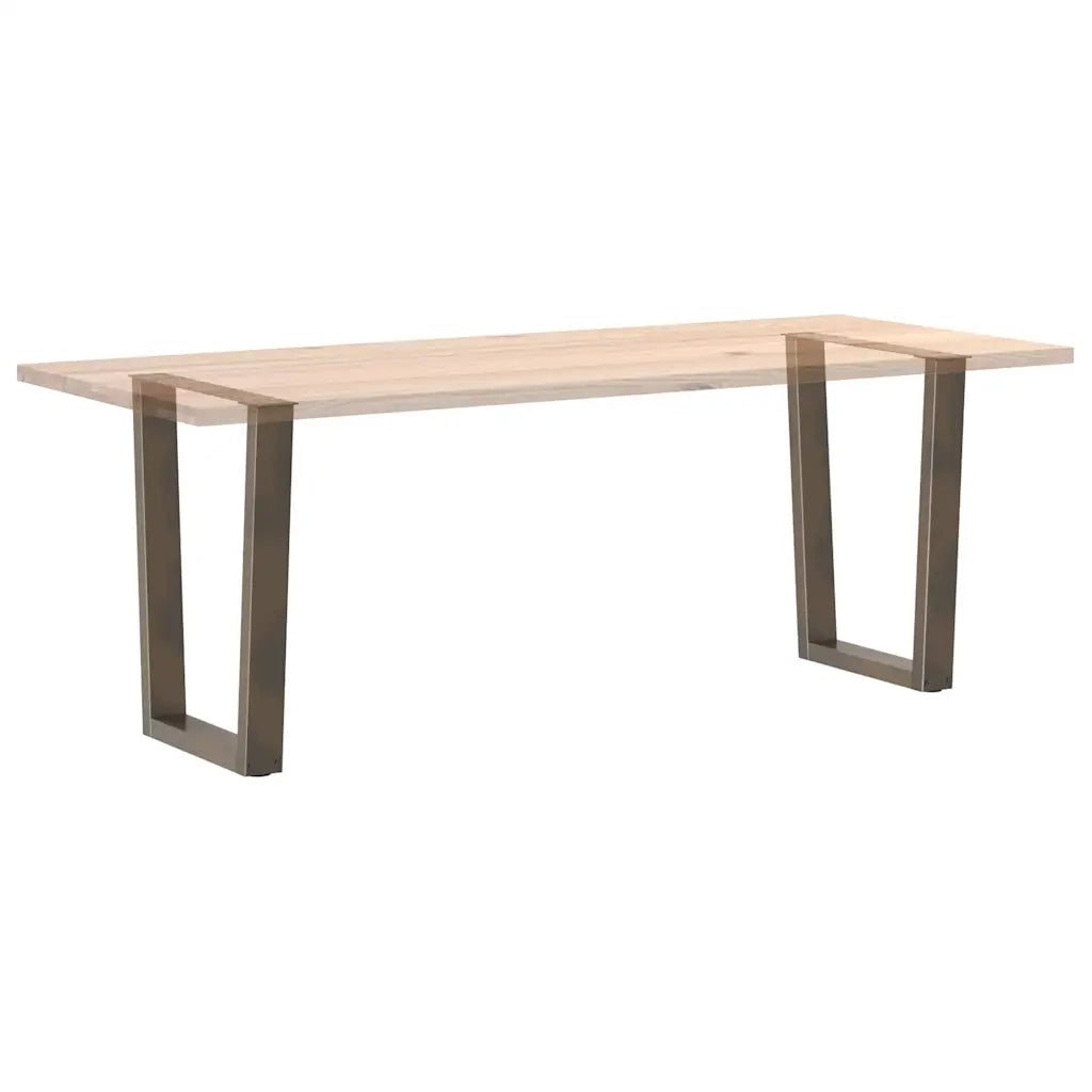 Gambe per tavolo da pranzo a forma di V 2 pz in acciaio naturale 70x(72-73,3) cm