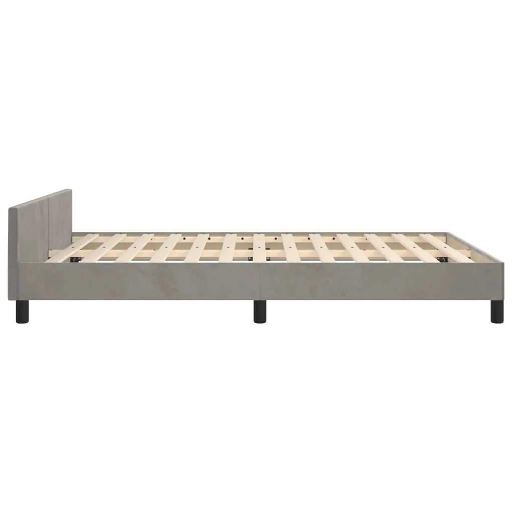 Giroletto senza Materasso Grigio Chiaro 140x190 cm Velluto 3125934