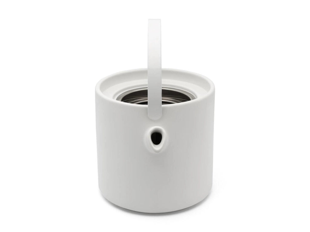 Bredemeijer 142010 Umea Set di teiere 1200 ml con filtro in acciaio inox e scalda te' colore Bianco