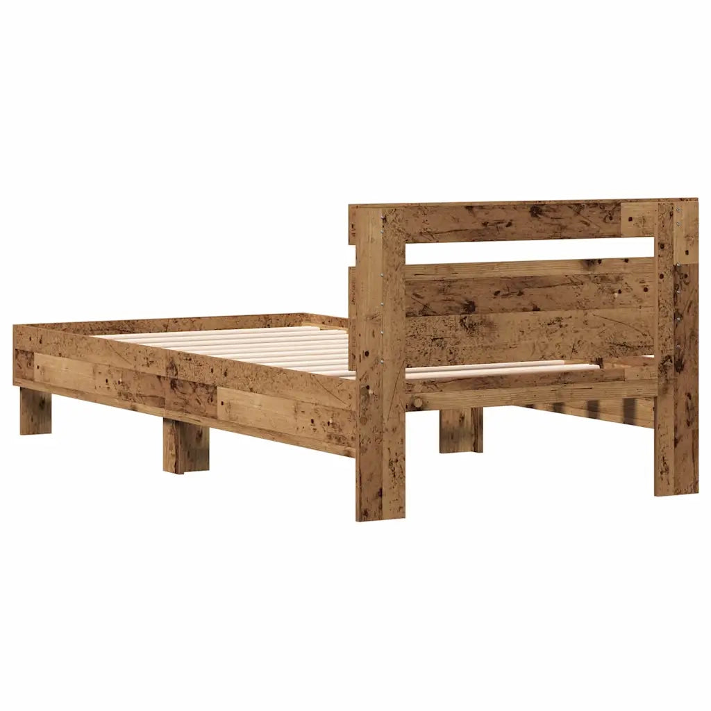 Struttura del letto con testiera-Giroletto Legno vecchio 193 x 95 x 88 cm
