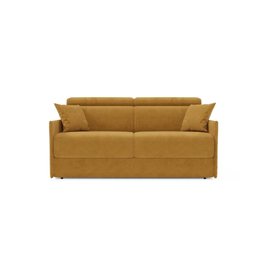 Miryam Divano letto con poggiatesta reclinabili e comfort maxi - design compatto in morbido tessuto smacchiabile T31 169 cm giallo ocra