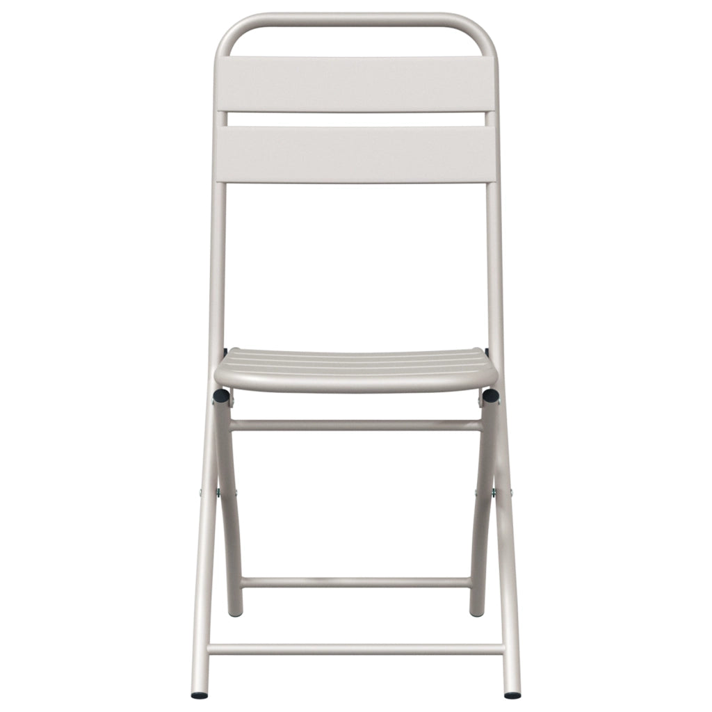 Sgabelli da giardino pieghevoli 2 pcs Beige 42x52x82 cm Acciaio verniciato a polvere