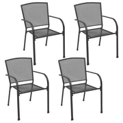 Sedie da Esterno 4 pz Design a Rete in Acciaio Antracite cod mxl 43302