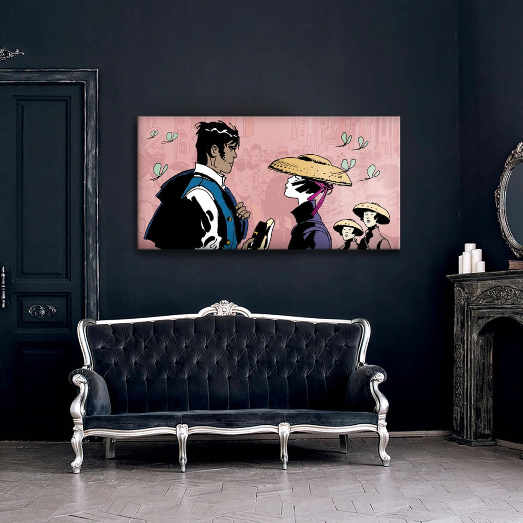 Quadro Canvas su telaio in legno Tela Corto Maltese Misura: 140x70 cm
