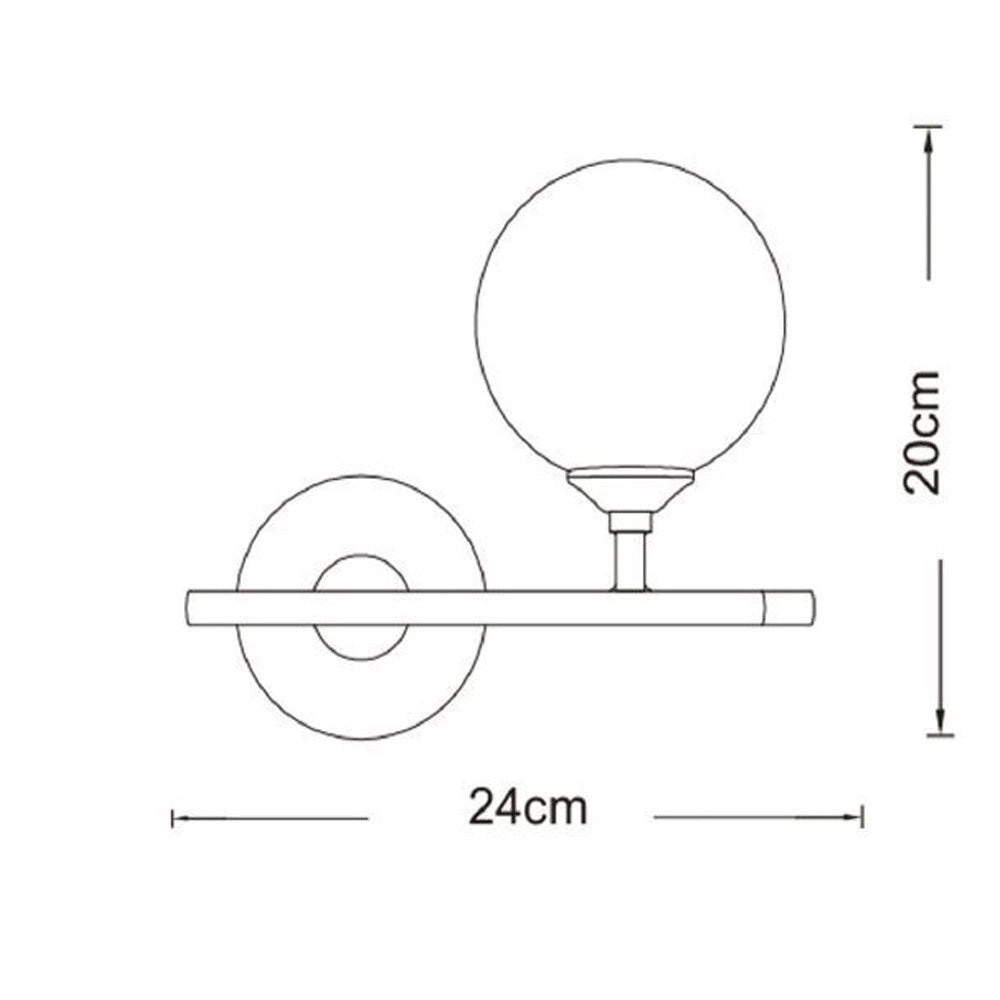 Trade Shop - Applique A Parete 1 Sfera Illuminazione Decorativa Contemporaneo Con Attacco G9 I20 Aq60 -
