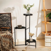 Stand per piante in metallo a 3 piani - scala ornamentale per fiori - moderna e robusta - ripiegabile - camera da letto, ingresso, balcone - nero
