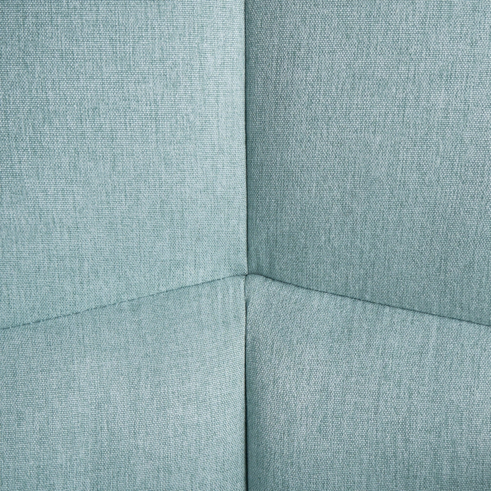 Set di 2 sedie da pranzo imbottite con braccioli, rivestimento in tessuto azzurro  base in metallo, design moderno