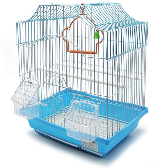 Voliere per Uccelli con Mangiatoia e Sedili per Riposo 30 x 23 x 39 cm Colore Variabile BPS-1187