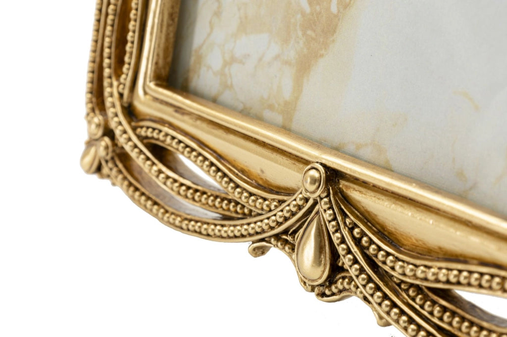 Cornice Line 21,8x1,6x26,8 cm in Resina e Vetro Oro