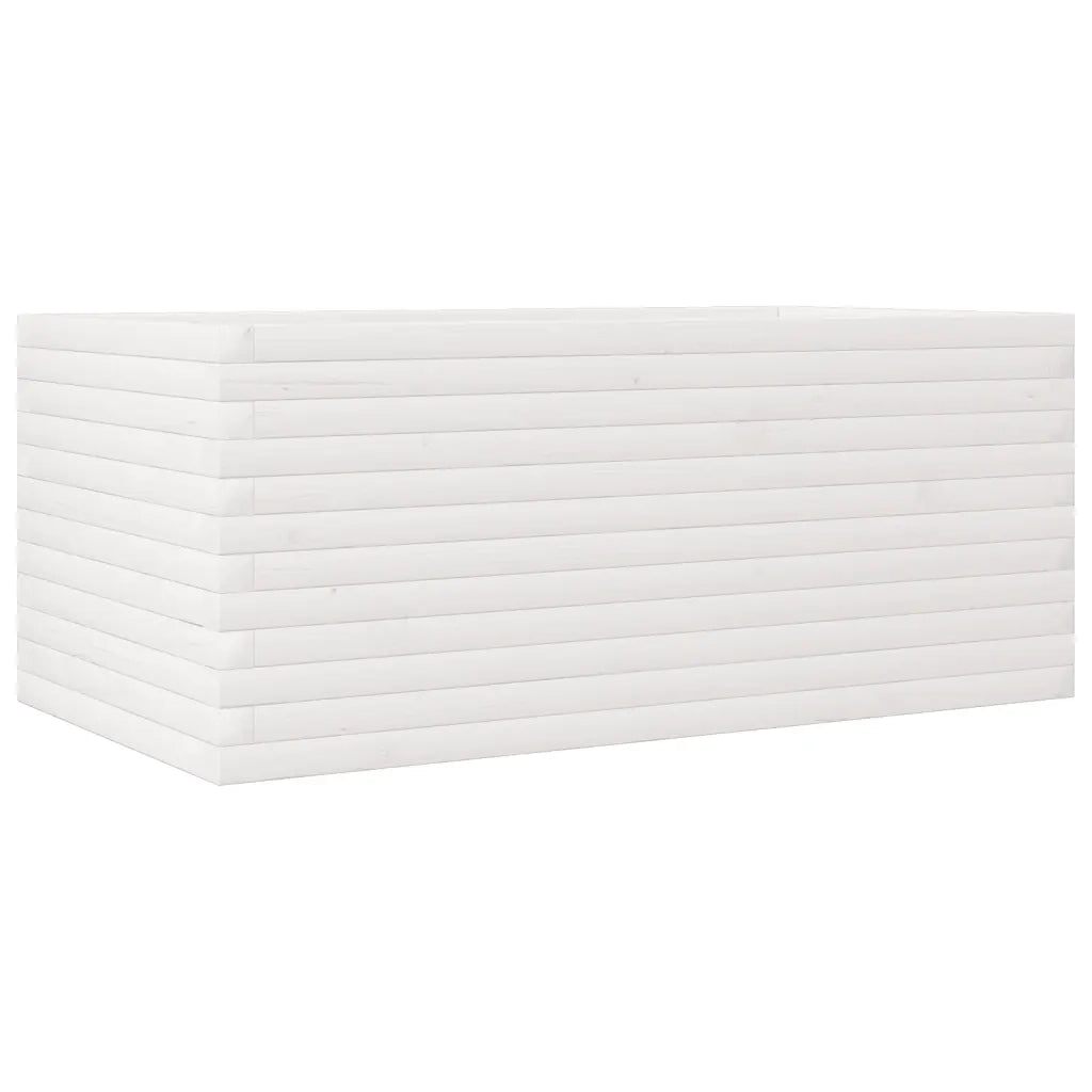 vidaXL Fioriera da Giardino Bianca 110x60x45,5 cm Legno Massello Pino