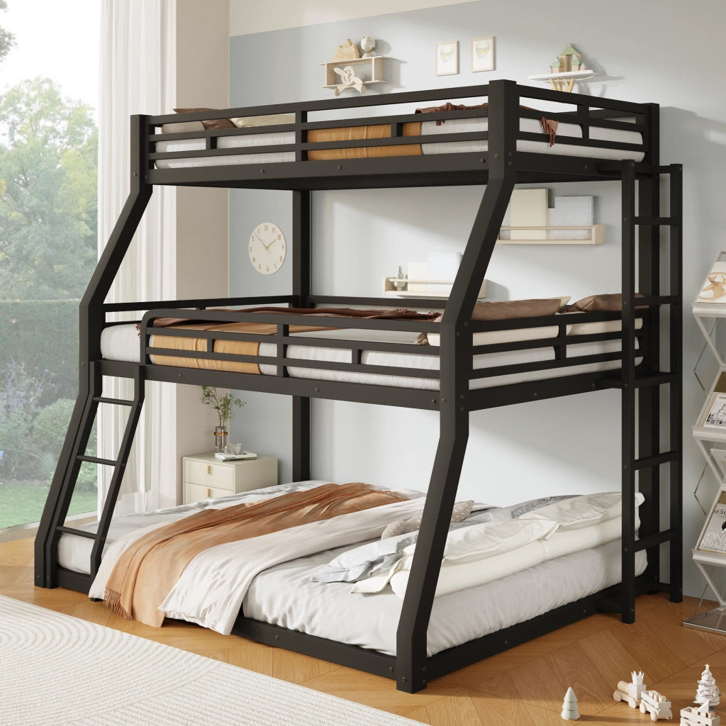 letto a castello metallo nero 147 x 213 cm