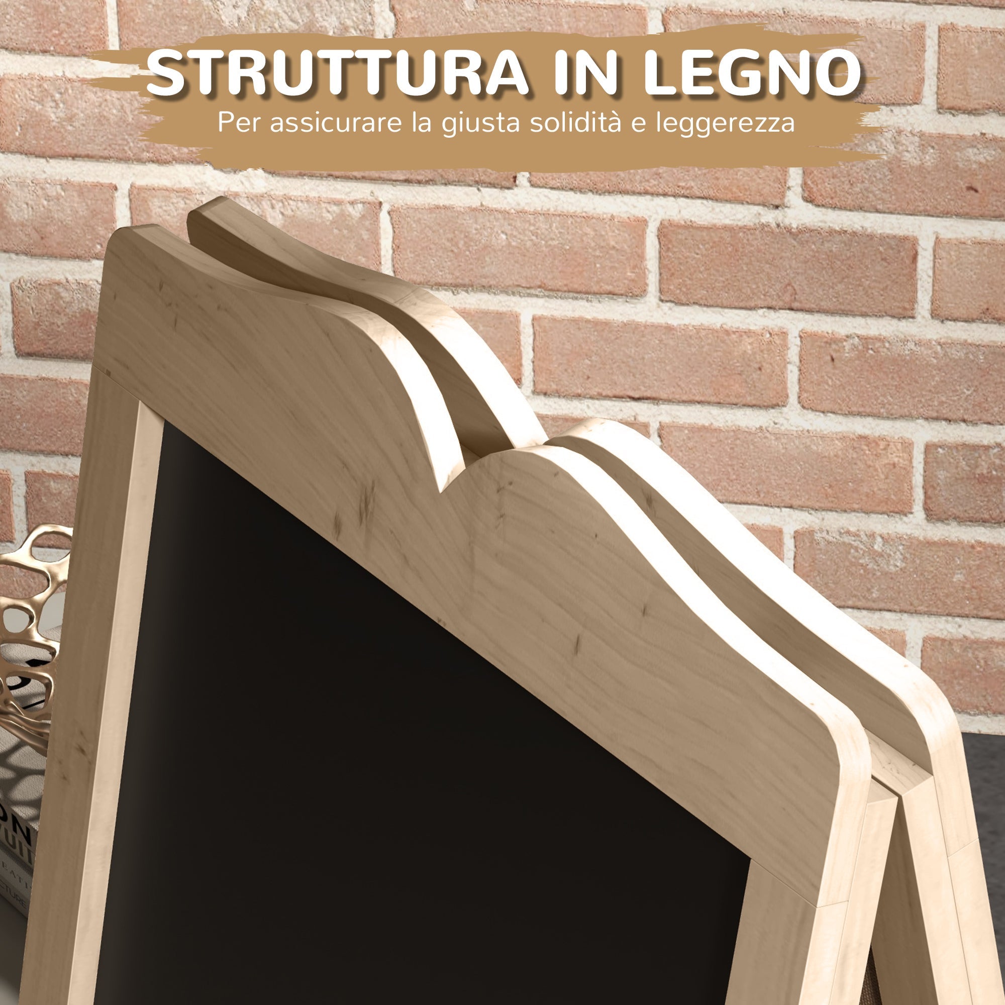 Lavagna Magnetica per Bambini 51x42x101 cm con Accessori in Legno di Abete