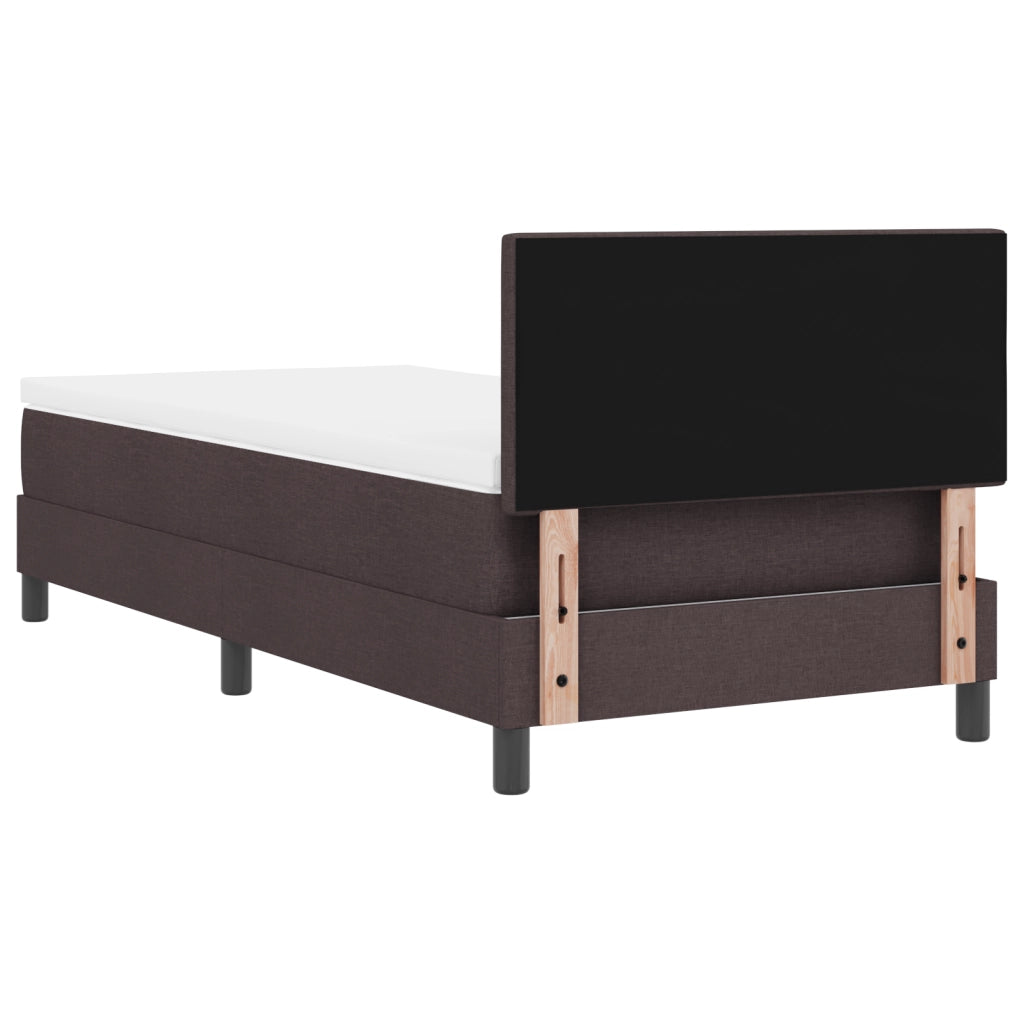Letto Box Spring con Materasso Marrone Scuro 100x200 cm Tessuto