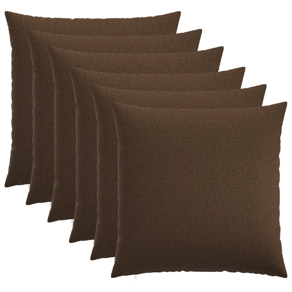 Federa 6 pz HEERLEN Marrone 80 x 80 cm Tessuto 913506