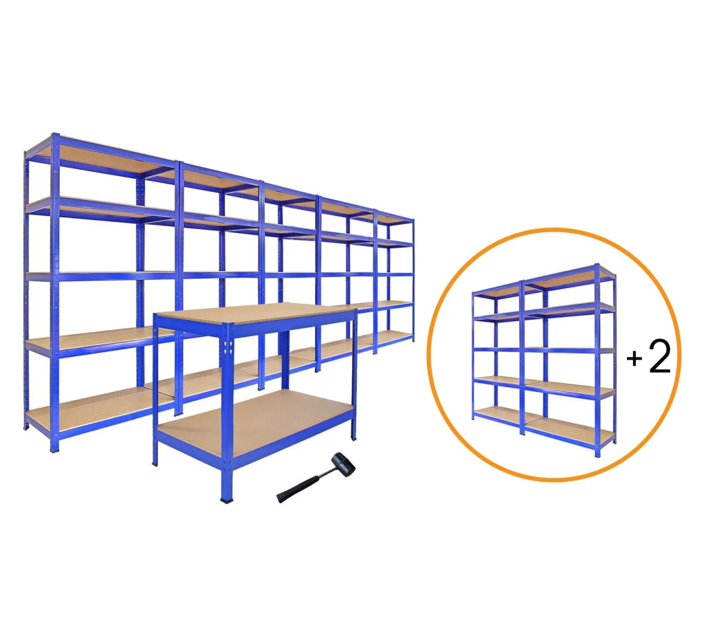 Scaffali da Garage T-Rax ad Incastro Scaffalature da Officina Magazzino - Blu
