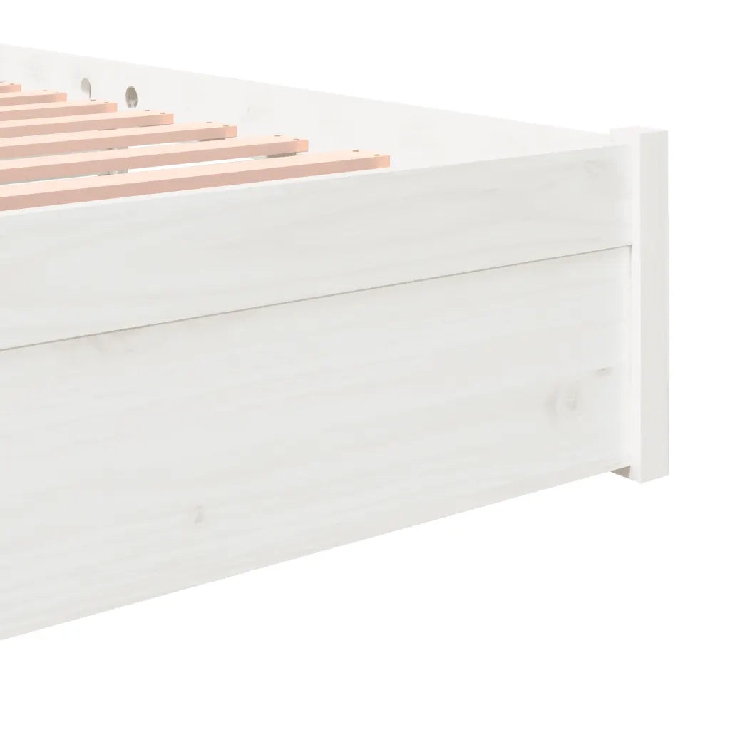 Giroletto-Struttura Letto Bianco in Legno Massello 180x200 cm Super King 846279
