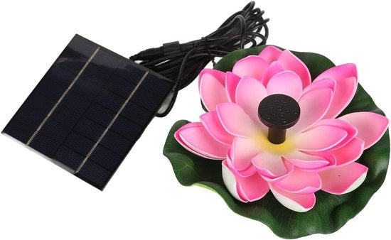Fontana solare galleggiante Lotus con 8 sprinkler - per laghetto per uccelli giardino - fontana alimentata da energia solare - 14W pompa - decorazione all'aperto - 157-866 cm