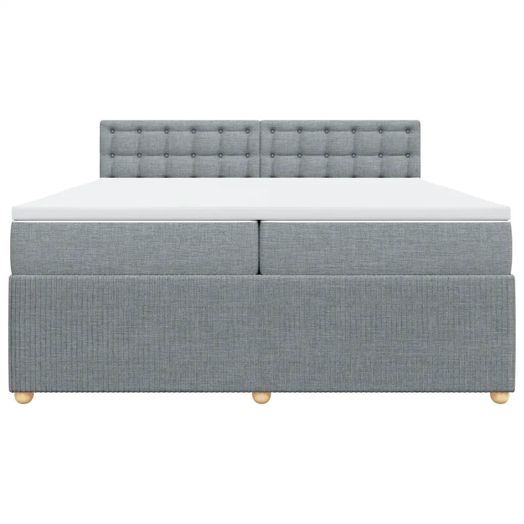 Giroletto a Molle con Materasso Grigio Chiaro 200x200cm Tessuto
